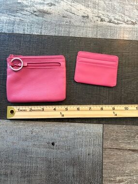 Buxton Pink Leather RFID Wallet & Card Holder Set